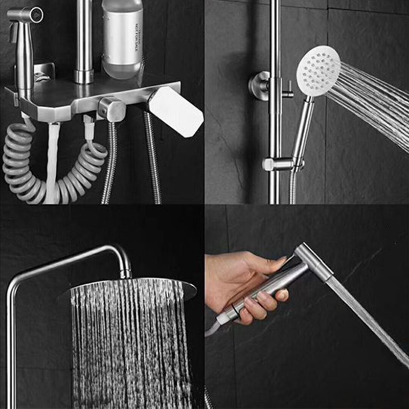 Modern Oval Swivel Shower Stainless Steel Shower Head Shower Faucet on Wall
