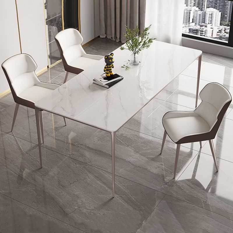 Modern Style Side Chair Metal Solid Back Dining Room Chair for Kitchen