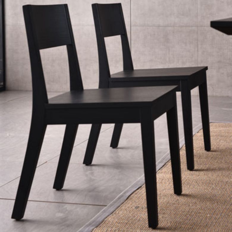 Modern Armless Backrest Wood Chair with Ash Legs for Dining Room