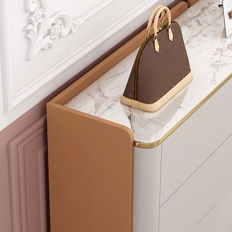 11.7-inch Width Glam Dresser Stone Storage Chest Dresser with 6 Drawers