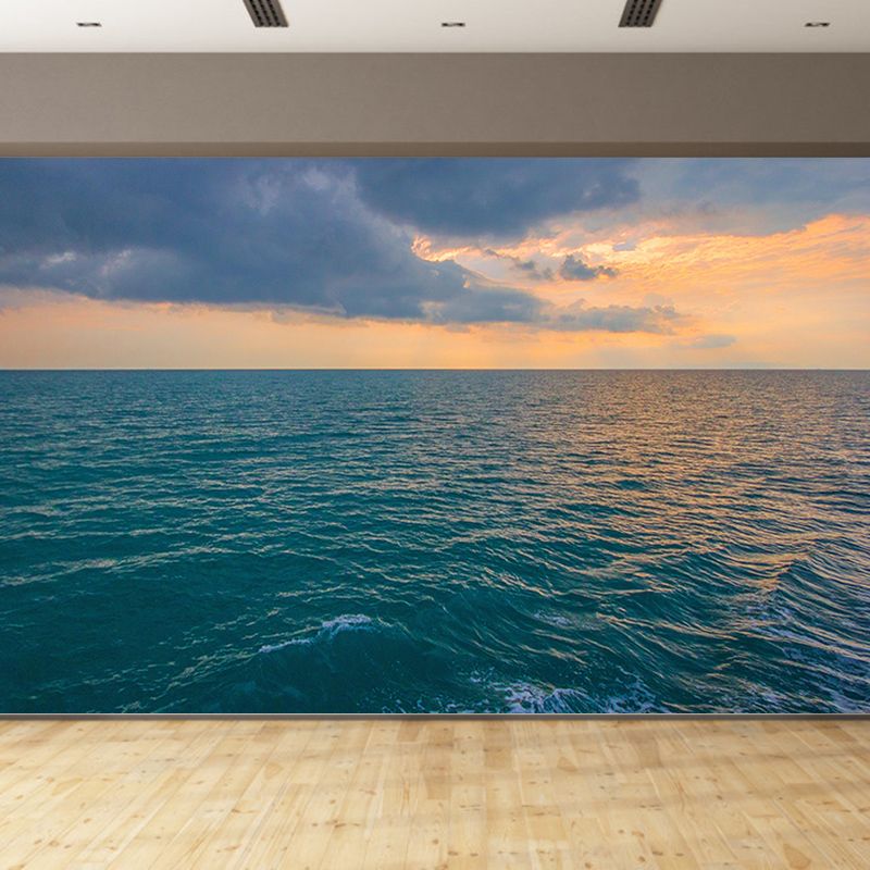 Contemporary Sea Mural Soft Color Stain Resistant Wall Art for Living Room