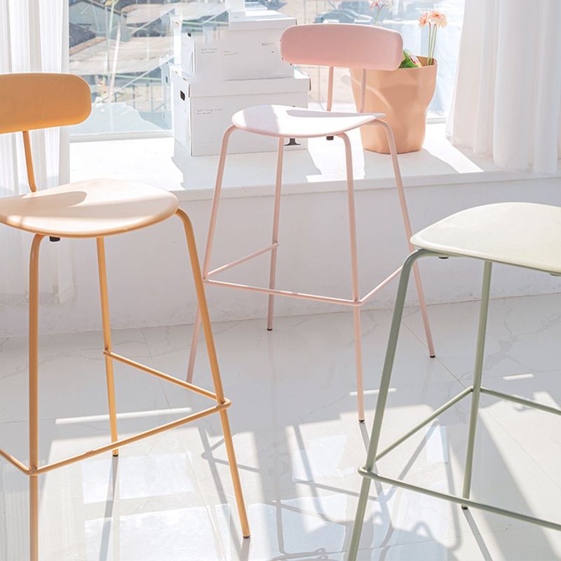 Modern Bar-stool Plastic Counter Bar Stool for Kitchen Bar with Metal Legs