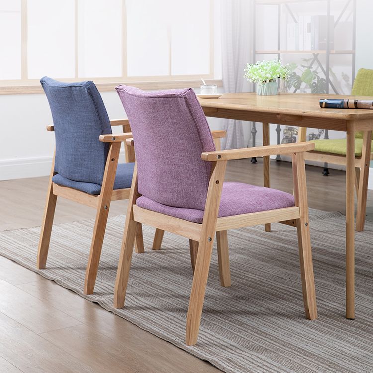 Chaises de salle à manger de cuisine de fauteuil à dossier ouvert en bois massif de style contemporain
