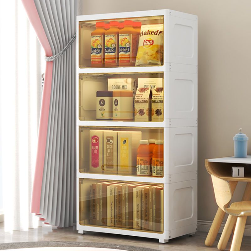 5-Door Storage Cabinet Contemporary Plastic Wardrobe Armoire