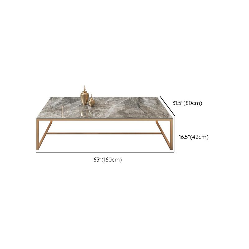Glam Slate Coffee Table Rectangle Gold Frame Coffee or End Table
