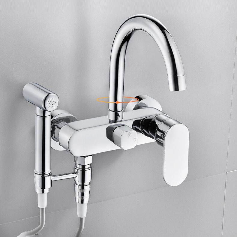 Contemporary Kitchen Bar Faucet Swivel Spout Wall Mounted Kitchen Faucet