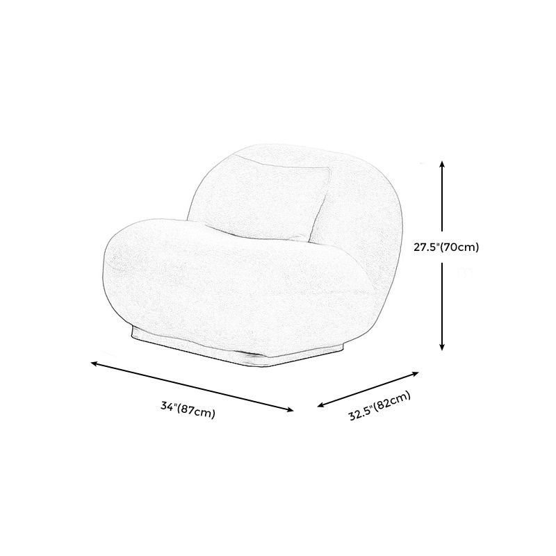 Beige Scandinavian Curved Sofa Tight Back Couch with Tuxedo Arm