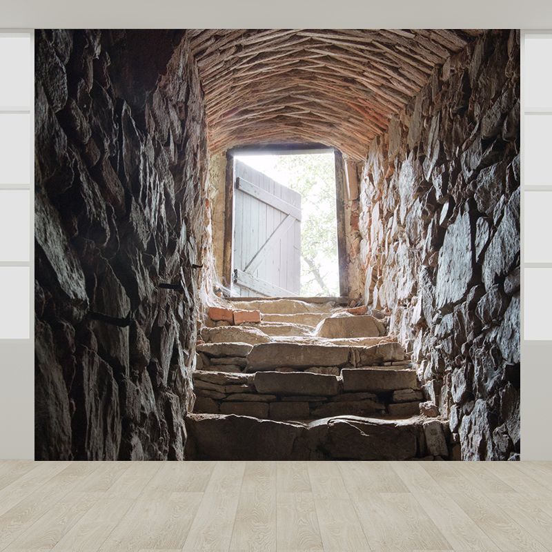 Pewter Cellar Stairway Wall Mural Water-Proof Modernist Dining Room Wall Decoration