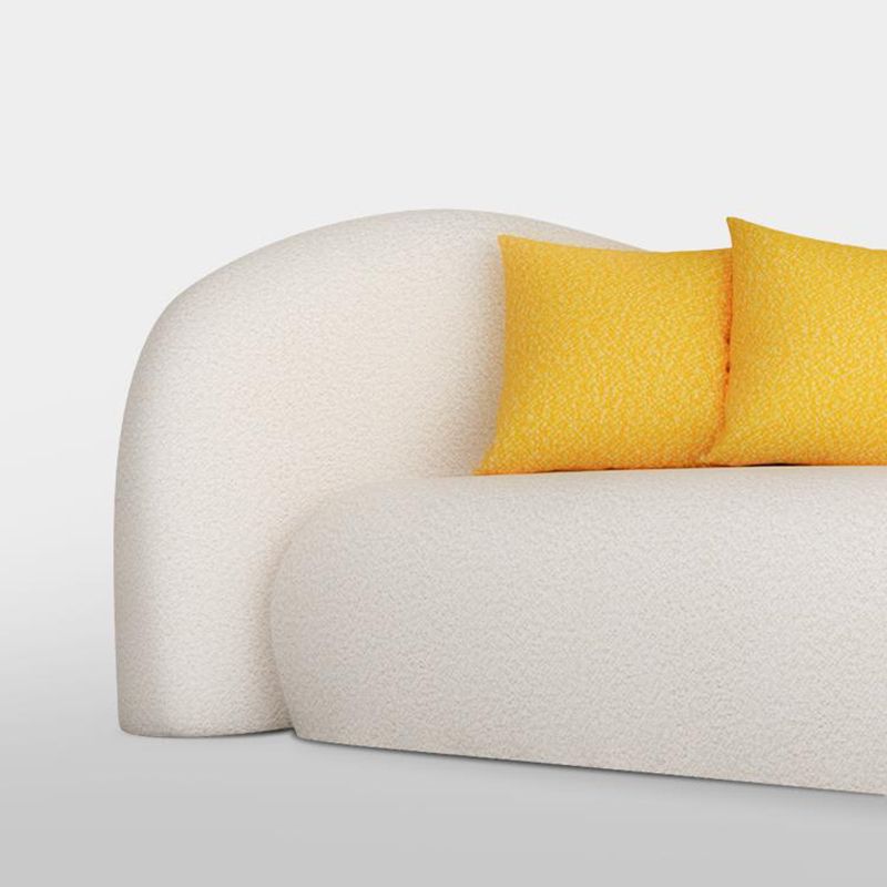 Beige and Dark Gray Sofa Tuxedo Arm Seating with Pillows for Apartment