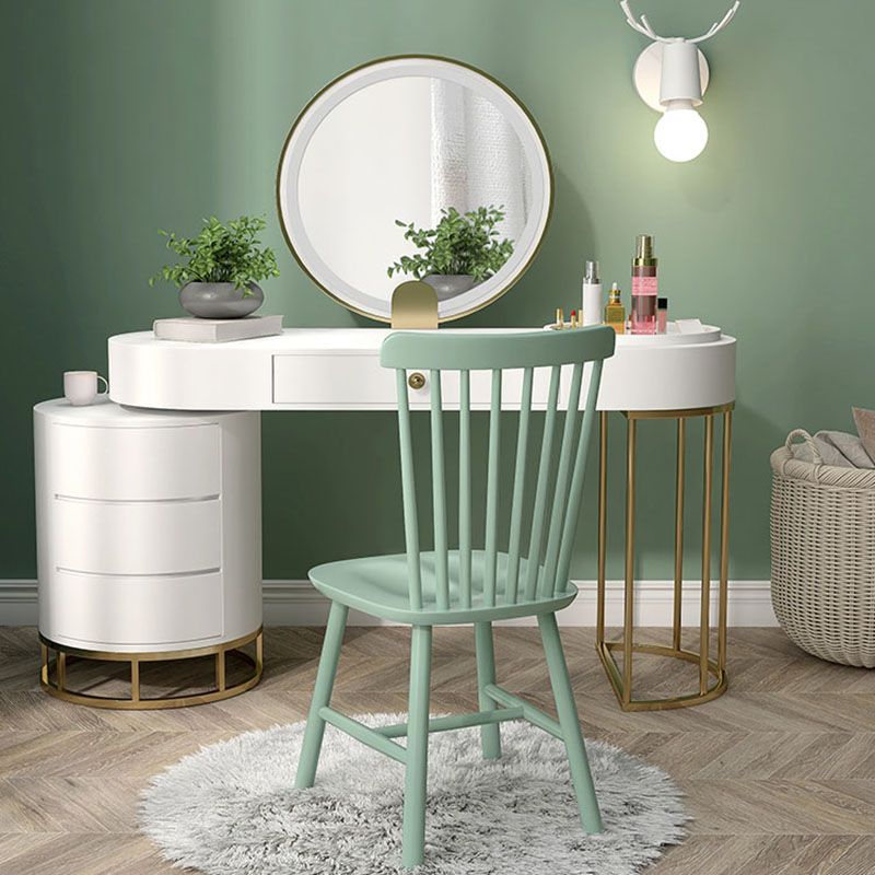 Silla auxiliar escandinava de interior tapizada en madera con respaldo Windsor (juego de 2)