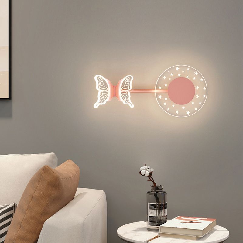 Pink / Gold 2 - Light LED Wall Flush Mount Acrylic Modern Wall Lighting Fixture