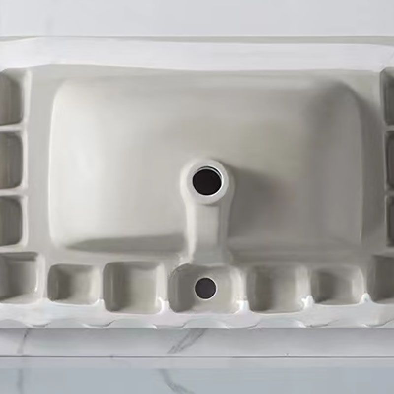 Modern Drop-in Bathroom Sink Porcelain with Overflow Basin Sink(Not Included Faucet)