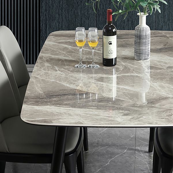 Rectangle Modern Dining Table Four-Color Fixed Table with Sintered Stone