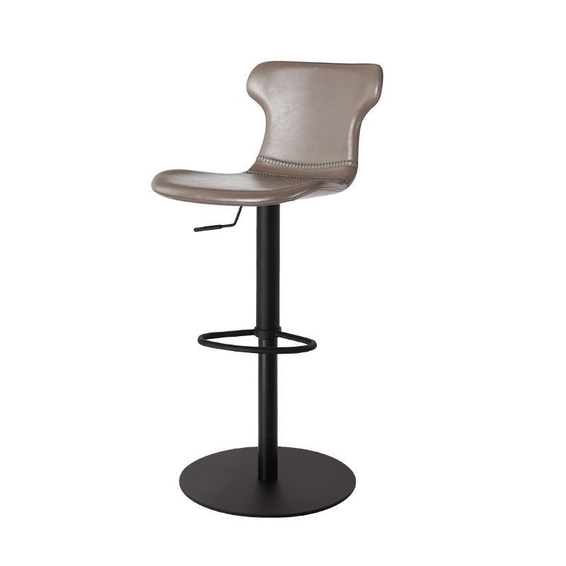 Faux Leather Bar Stools Swivel Adjustable Height Bar Stool with Footrest