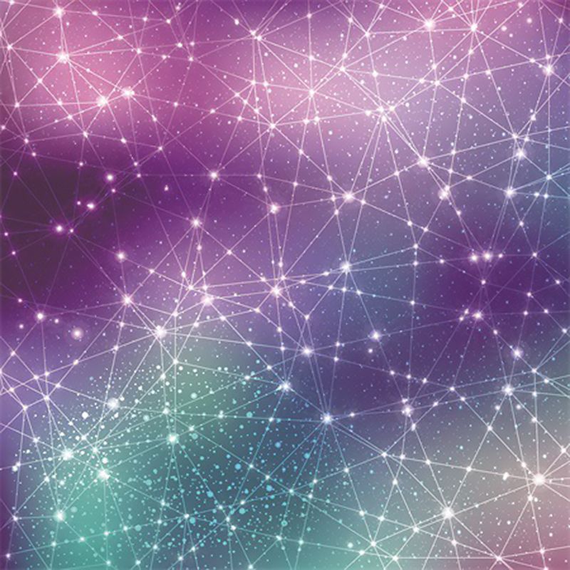 Simple Modern Rug in Purple Outer Space Star Geometry Pattern Rug Polyester Stain-Resistant Carpet for Home Decoration