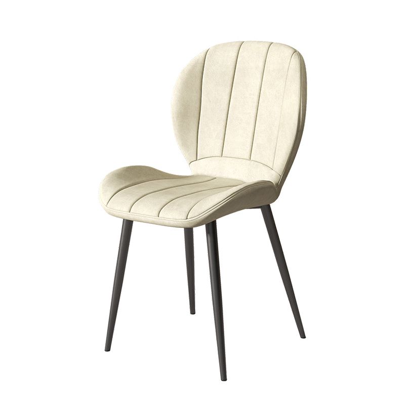 Silla lateral de comedor de metal nórdico Parsons, silla sin brazos para restaurante