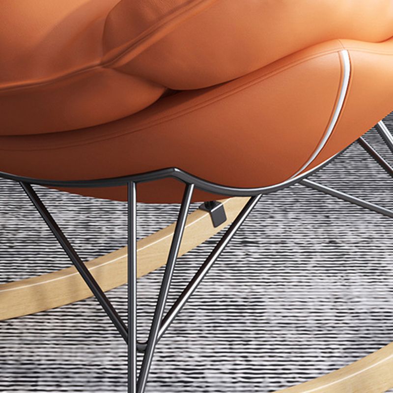 Modern Rocker Upholstered Tufted Cushions with Dark Leg Glider