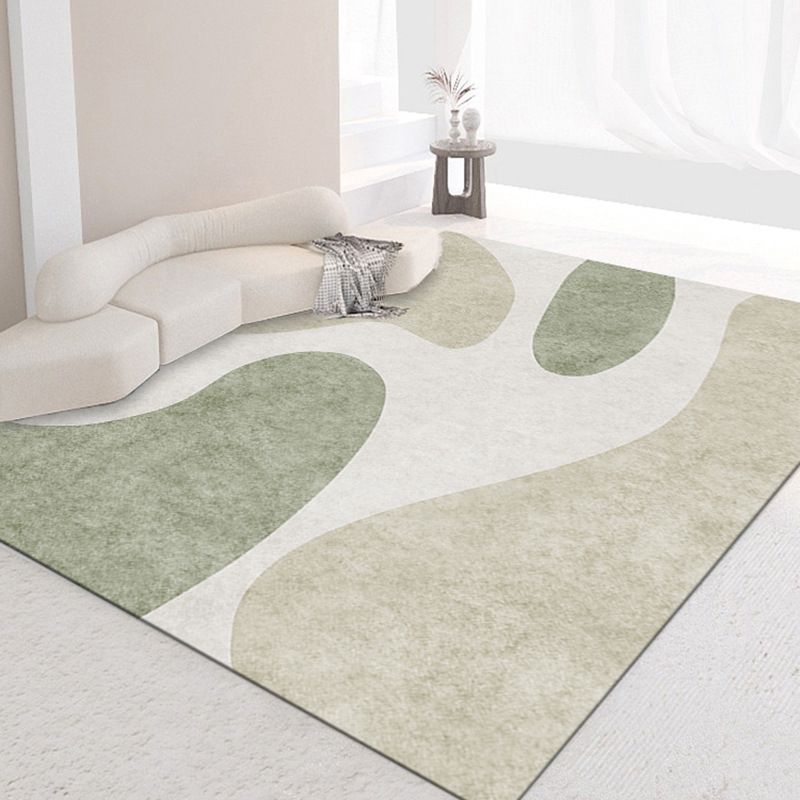 Light Green Color Lump Carpet Modern Polyester Carpet Washable Carpet for Drawing Room
