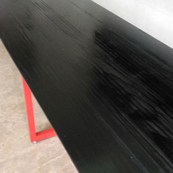 Mesa de comedor de rectángulo industrial de metal mesa de madera maciza para comedor