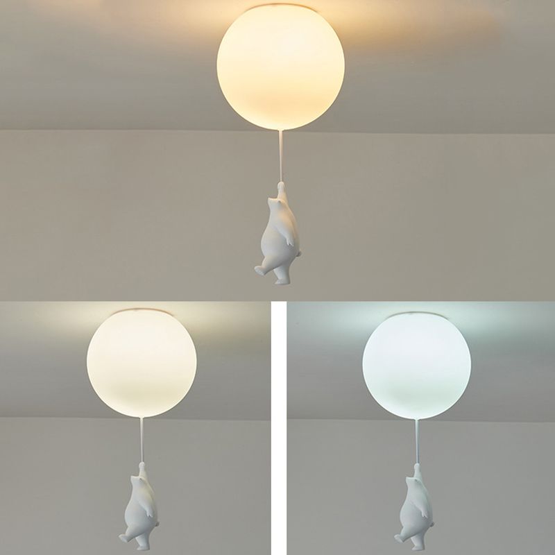 Contemporary Ceiling Lamp Creative Bear Flush Mount Light Fixture