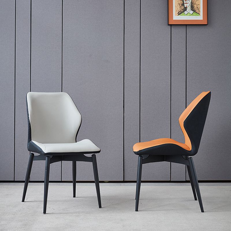 Contemporary Style Metal Dining Chairs Kitchen Dining Armless Side Chairs