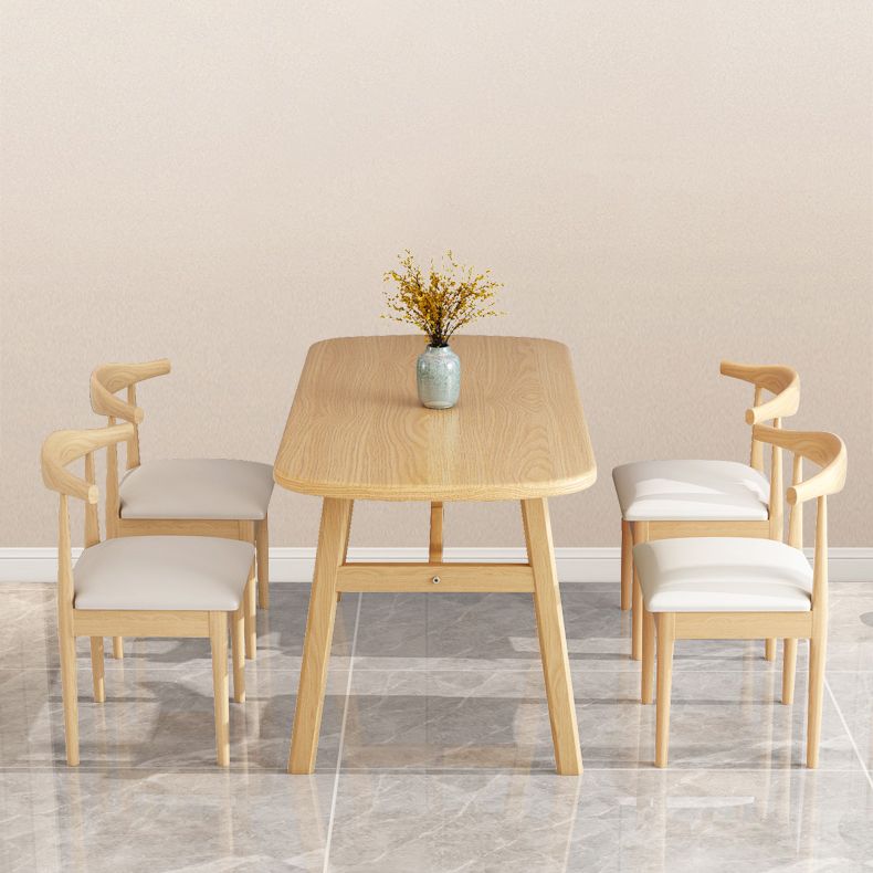Minimalist Traditional Height Wood Dining Table Rectangle Dining Room Set For Home