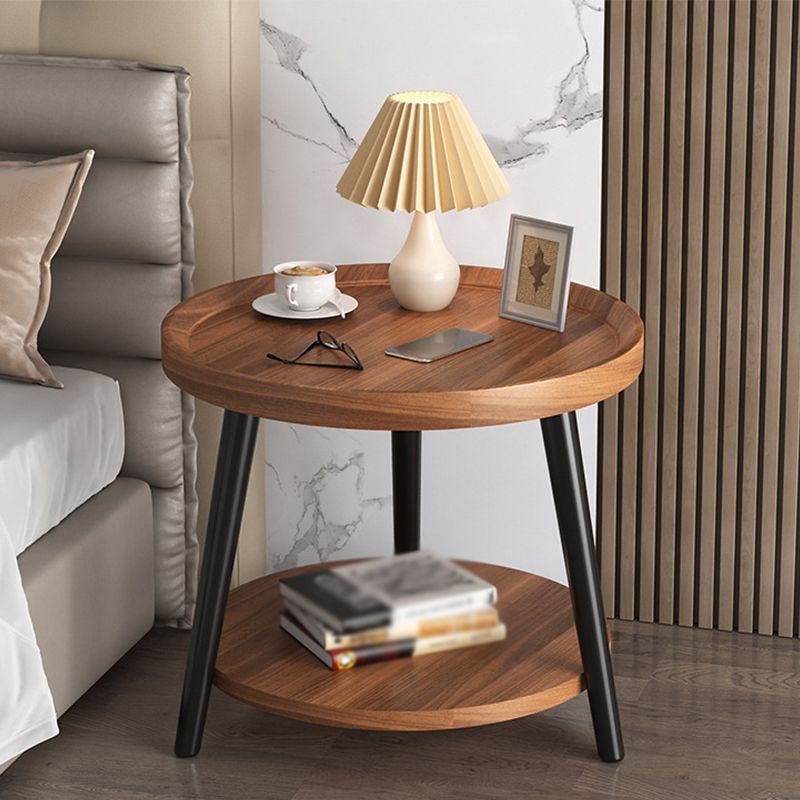 3 Legs Cocktail Table Artificial Wood Walnut/black/white Round Coffee Table