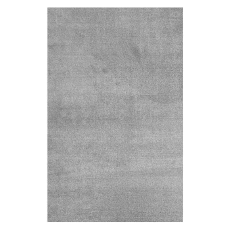 Grey Living Room Area Carpet Solid Color Polyester Area Rug Stain Resistant Easy Care Rug