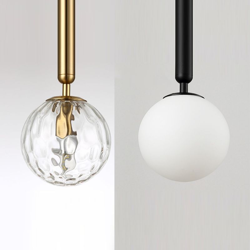 6" Diameter Orb Glass Shade Simplicity Wall Lamp 1-Light Nordic Style Bedside Sconce Lights