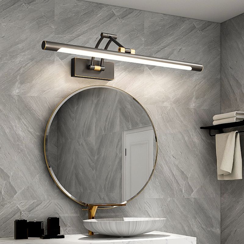 Modern Luxury Style Cylindrical Flush Mount Wall Sconce Copper Wall Mounted Vanity Lights in Gold Finish