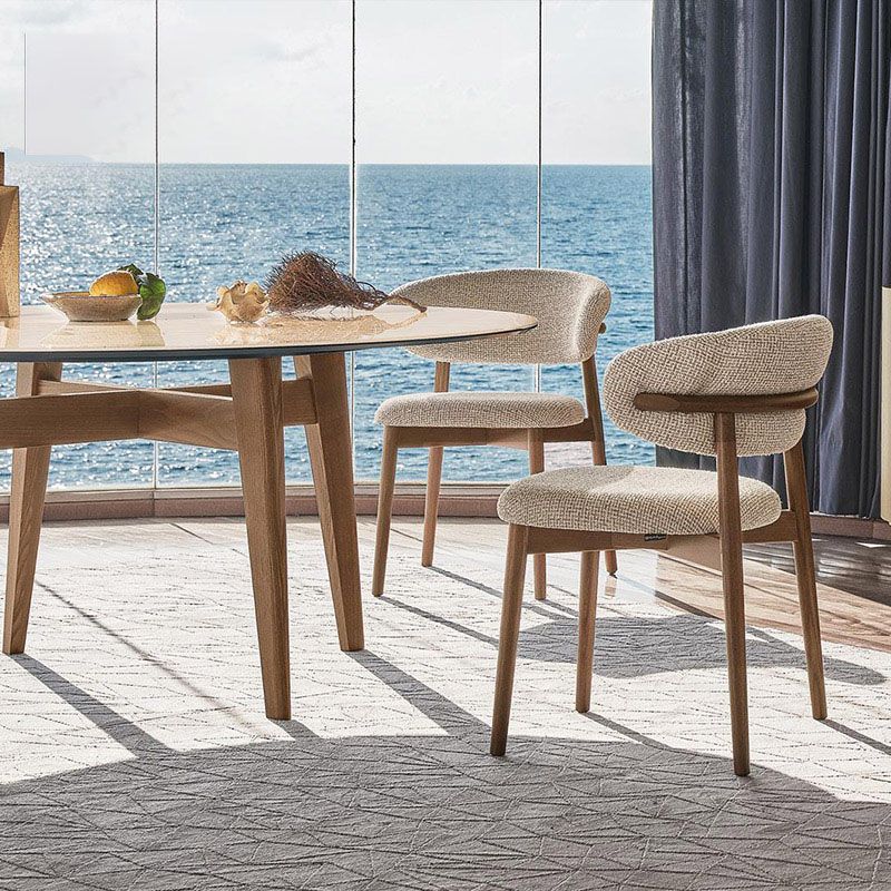 Modern Simple Side Chair Wooden Frame Side Dining Chair for Living Room