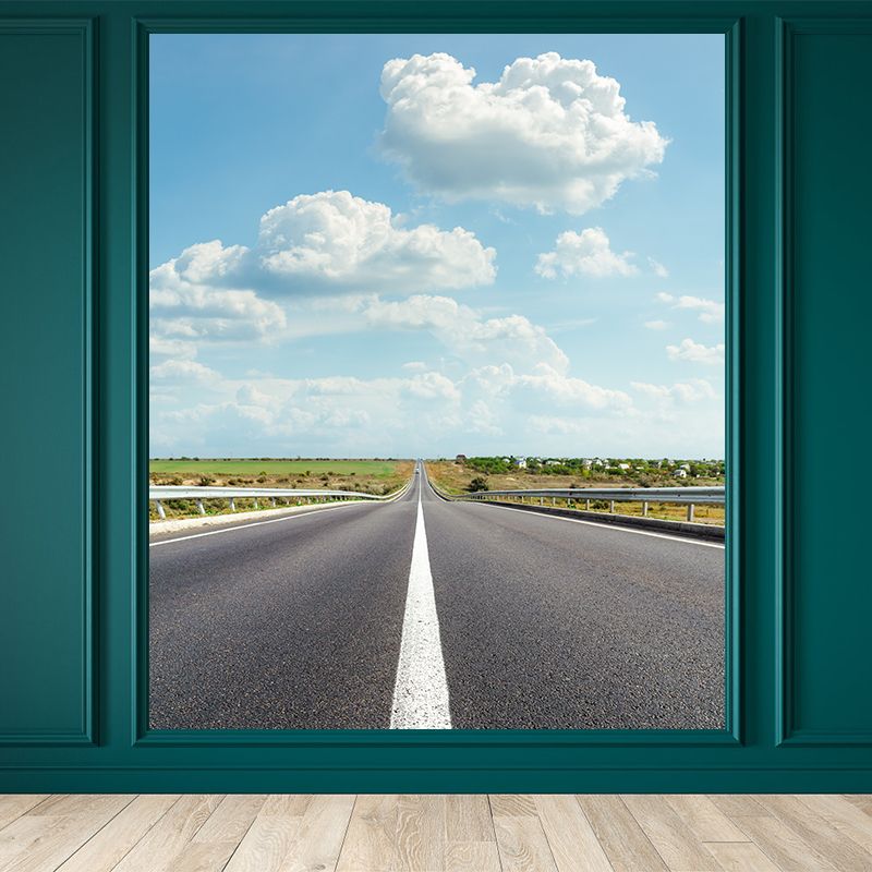 Road Wall Mural Modern Decorative Living Room Wall Covering, Custom Size Available