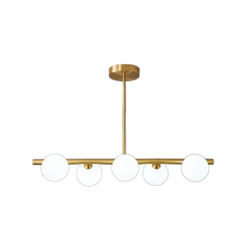 Nordic Style Copper Hanging Lamp Ball Shape Shade Island Light Fixture for Bedroom