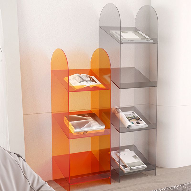 Modern Open Back Standard Bookshelf Acrylic Bookcase with Shelves