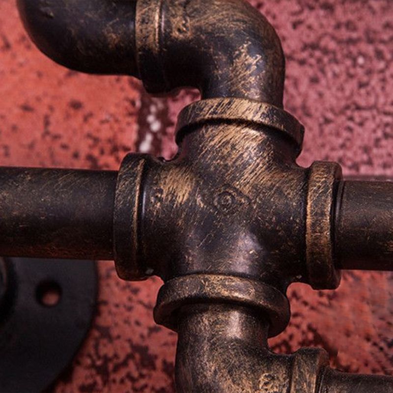 Bronze Rohrwandhalterung Licht Industrial 3 Köpfe Restaurant Wandleuchte mit Kettenradkette