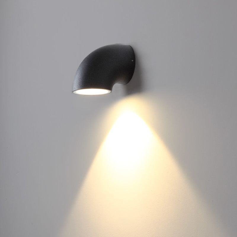 Lámpara de pared de tubería de plomería negra mate patio de metal industrial luz de pared de pared led