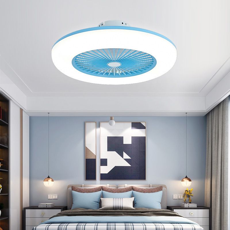 Metal Ceiling Fan Lamp Modern Style LED Ceiling Light for Bedroom