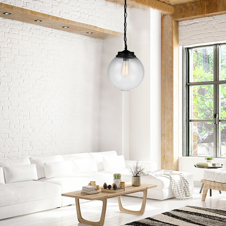 Lampada a sospensione singola in ferro laccata nella luce a sospensione in vetro in stile in stile conciso industriale