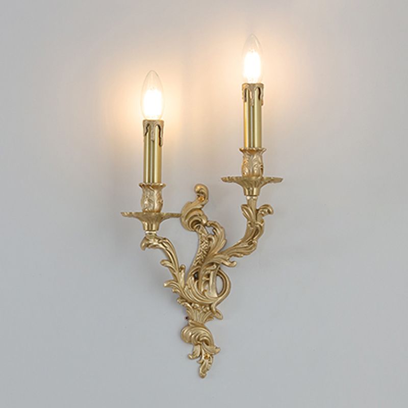 Vintage Vanity Lighting Brass Wall Light Fixture in Gold for Bathroom