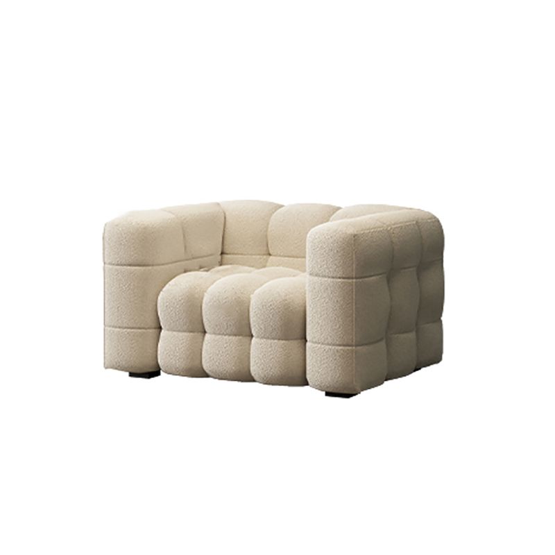 40" Wide Scandinavian Sofa Bed White Fabric Seating with Pillows