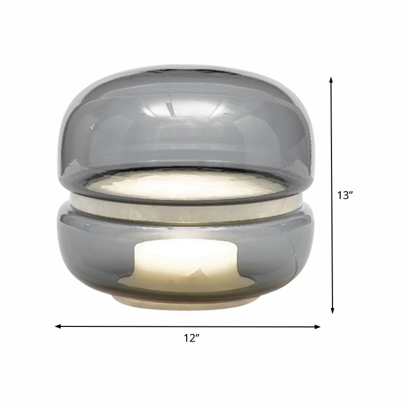 Smoke grijs glas urn taakverlichting eigentijds 1 kop woonkamer kleine bureaustamp