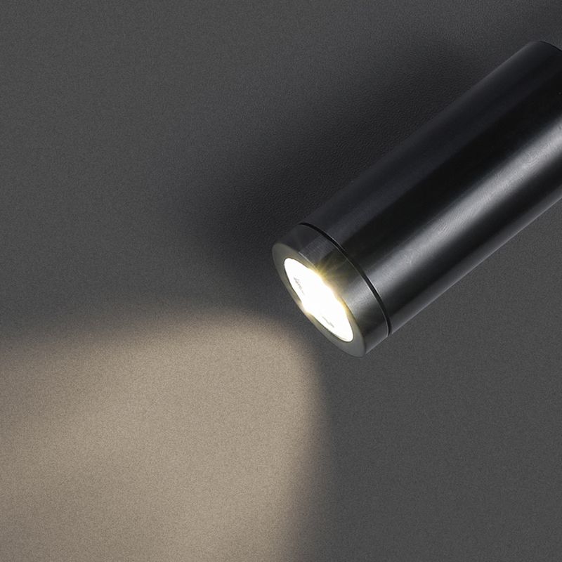 Adjustable LED Wall Fixture in Dark Black Aluminum Wall Reading Lighting