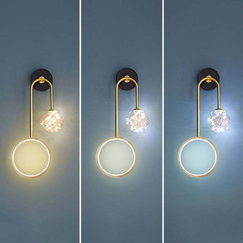 Metallo lampada appesa a parete in vetro a parete a parete in metallo a parete a parete con piastra backplate metallica