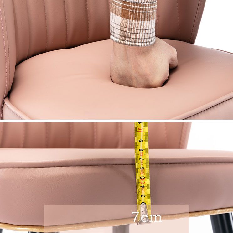 Scandinavian Footrest Checkout Counter Stool Matte Finish PU Leather Barstool