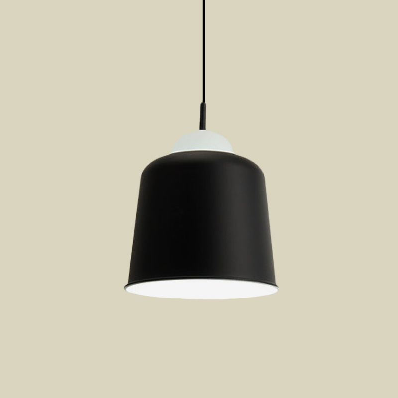 Luz de suspensión de metal luz simple estilo simple lámpara colgante de estudio negro/gris/blanco para sala de estudio