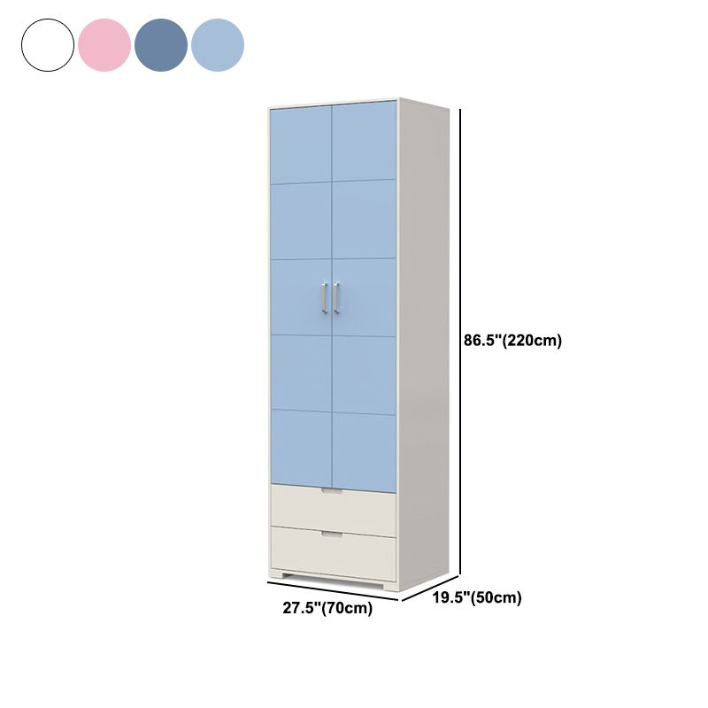 Contemporary Wardrobe Wood Bedroom Wardrobe Closet with 2 Drawers