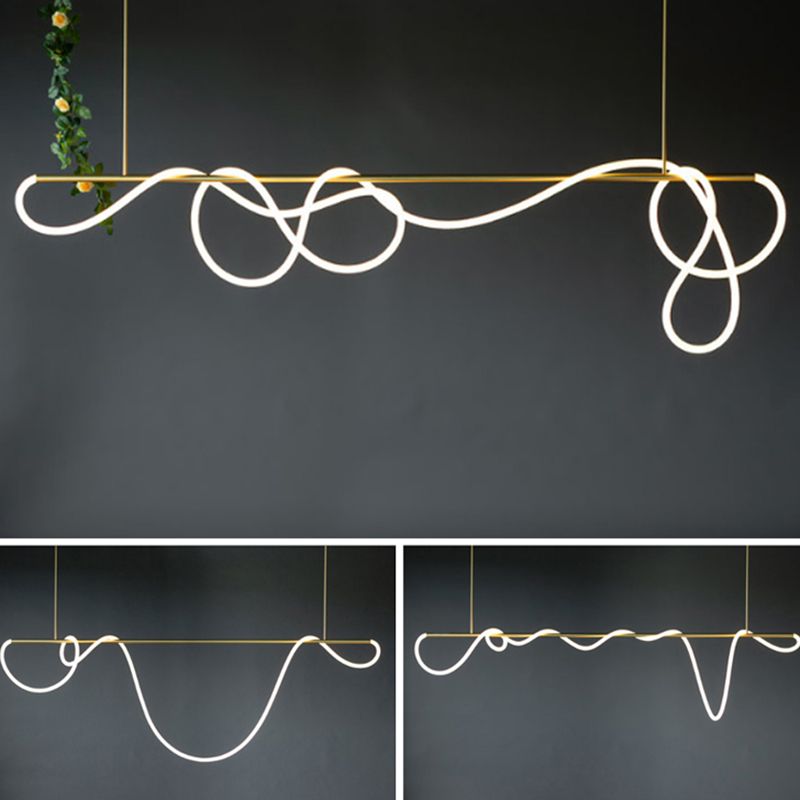 Modern Linear Island Chandelier 1-Light Restaurant Pendant Lighting Fixtures