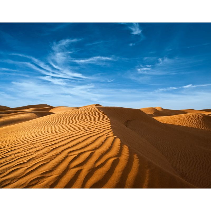 Non-Woven Washable Mural Modernist Sky and Sand Dunes Landscape Wall Art in Yellow