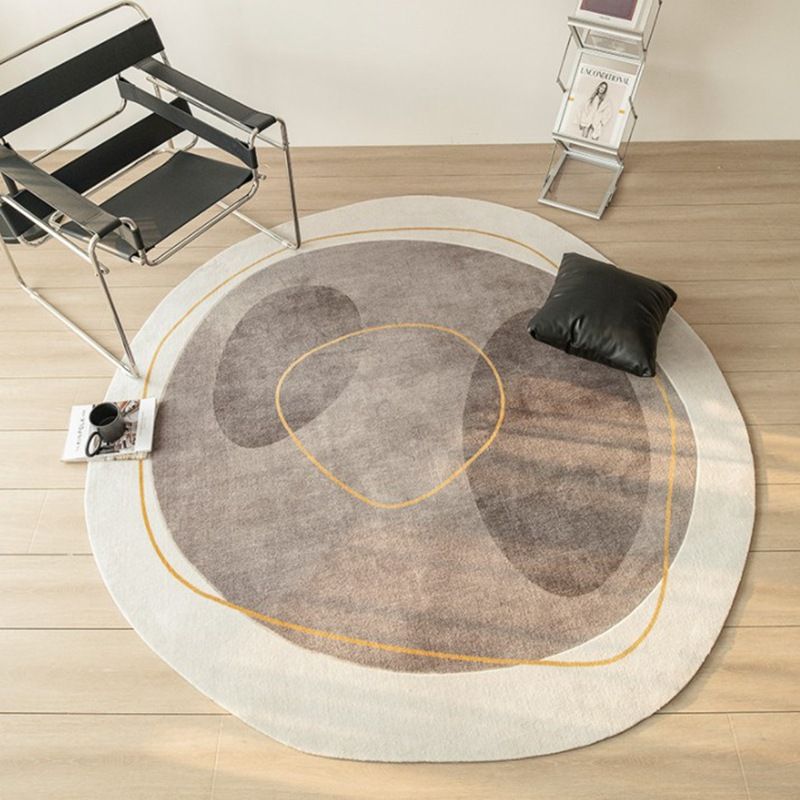 Minimalist Novelty Shape Rug Funky Polyester Rug Anti-Slip Backing Carpet for Home Decor