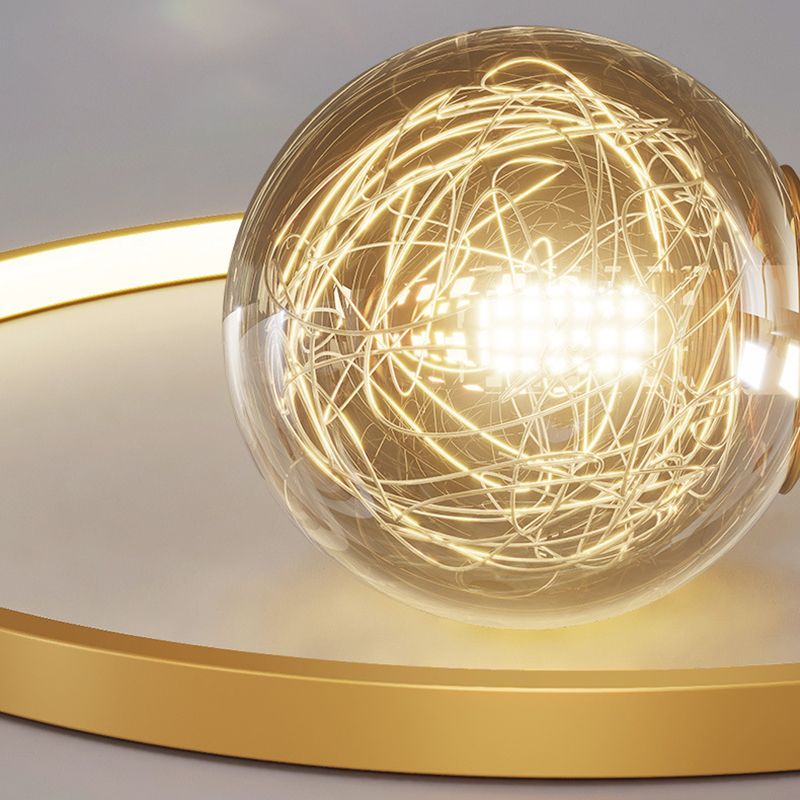 Contemporary Sphere Flush Light Fixture Metal 3 Light Flush Mount Ceiling Light